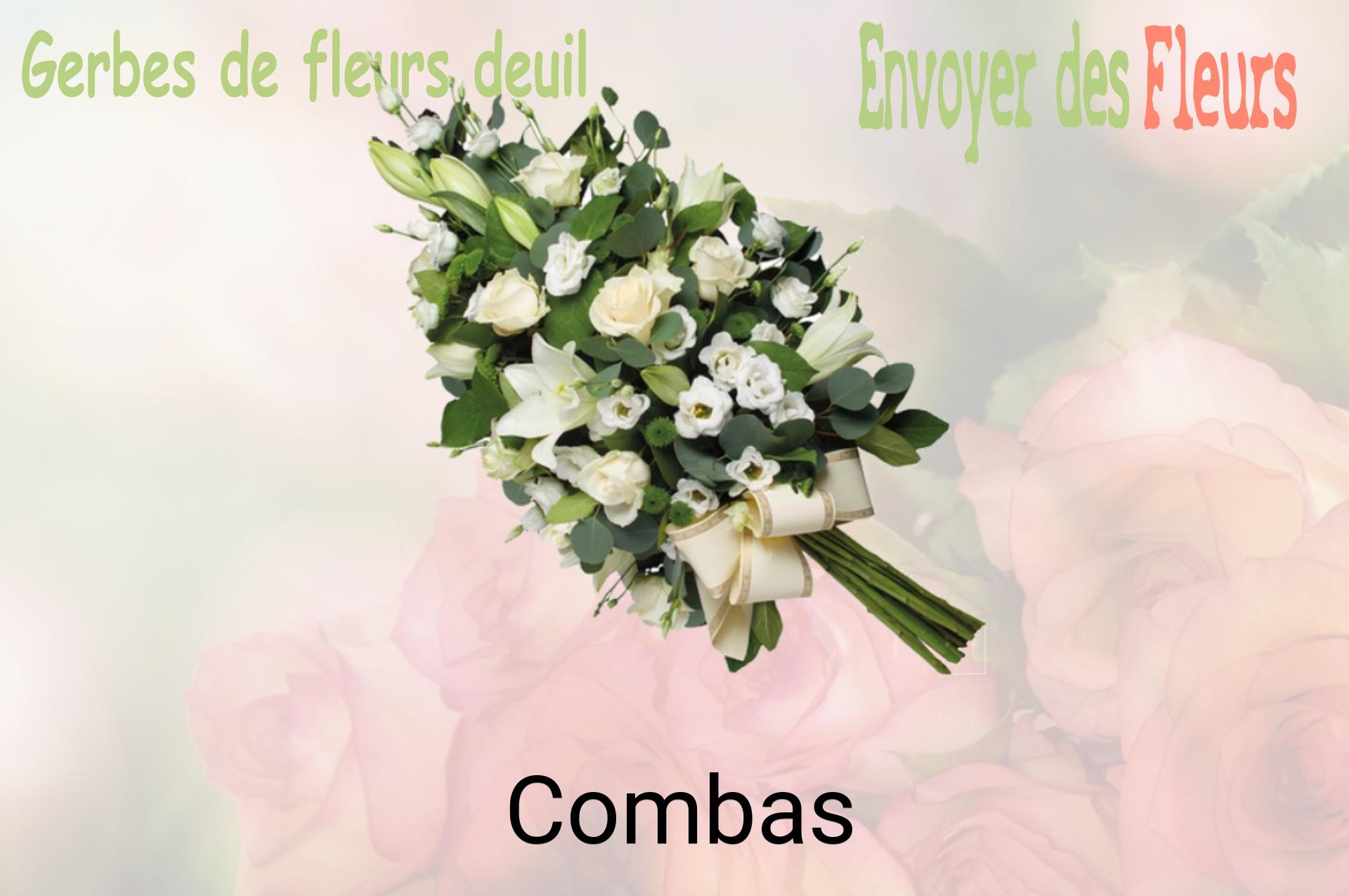 Gerbe de fleurs de deuil livrée à Combas